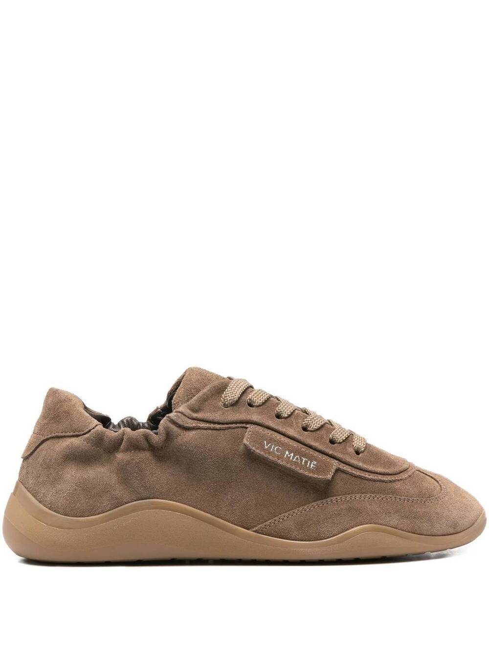 NEW VIC MATIE women's suede stretch sneaker in scarpa sense brown